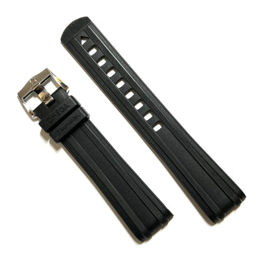 Omega Seamaster 20mm black rubber strap watch band - WATCHBAND EXPERT