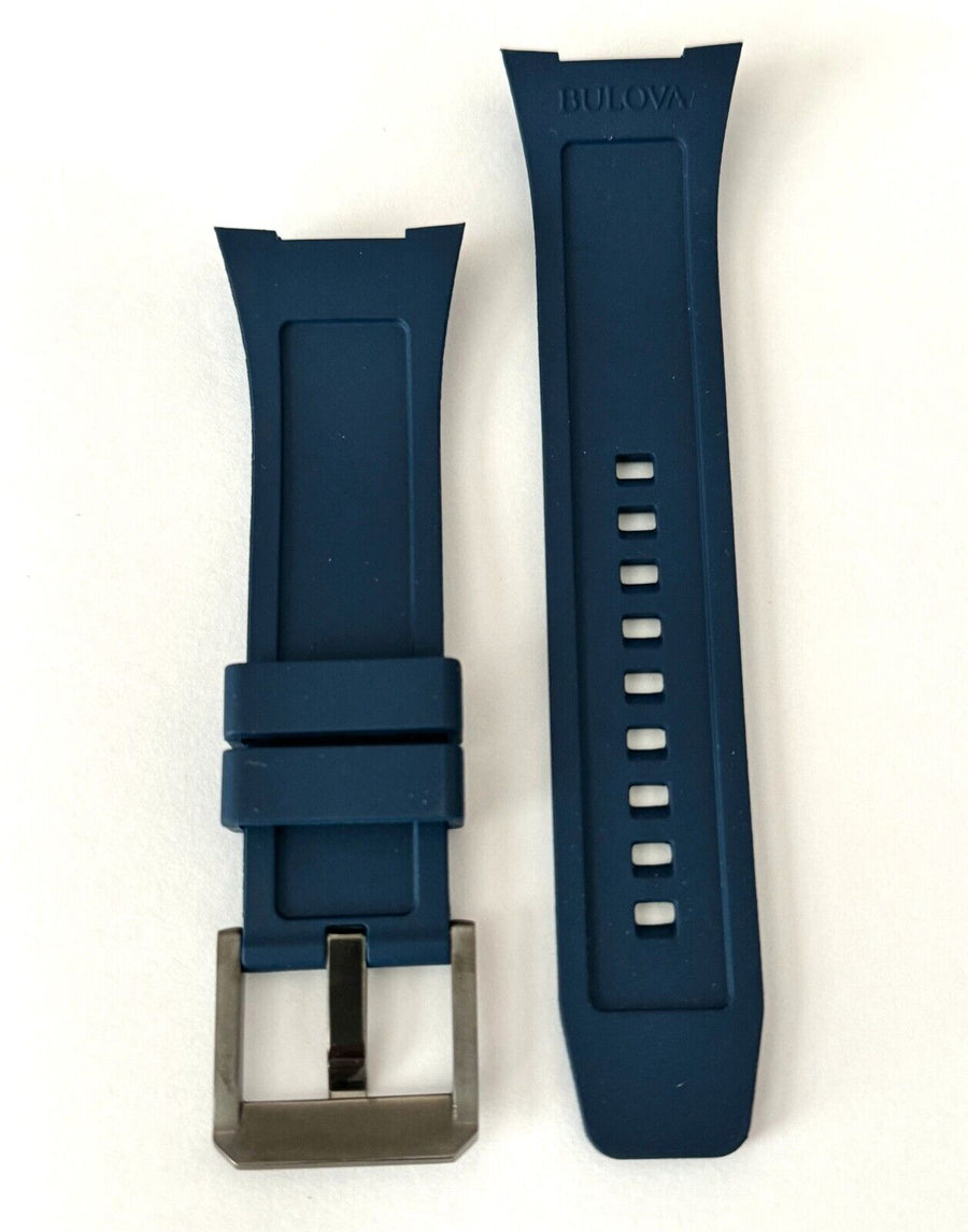 Bulova Series X Model: 98B357 Blue Rubber Watch Band Strap - WATCHBAND EXPERT