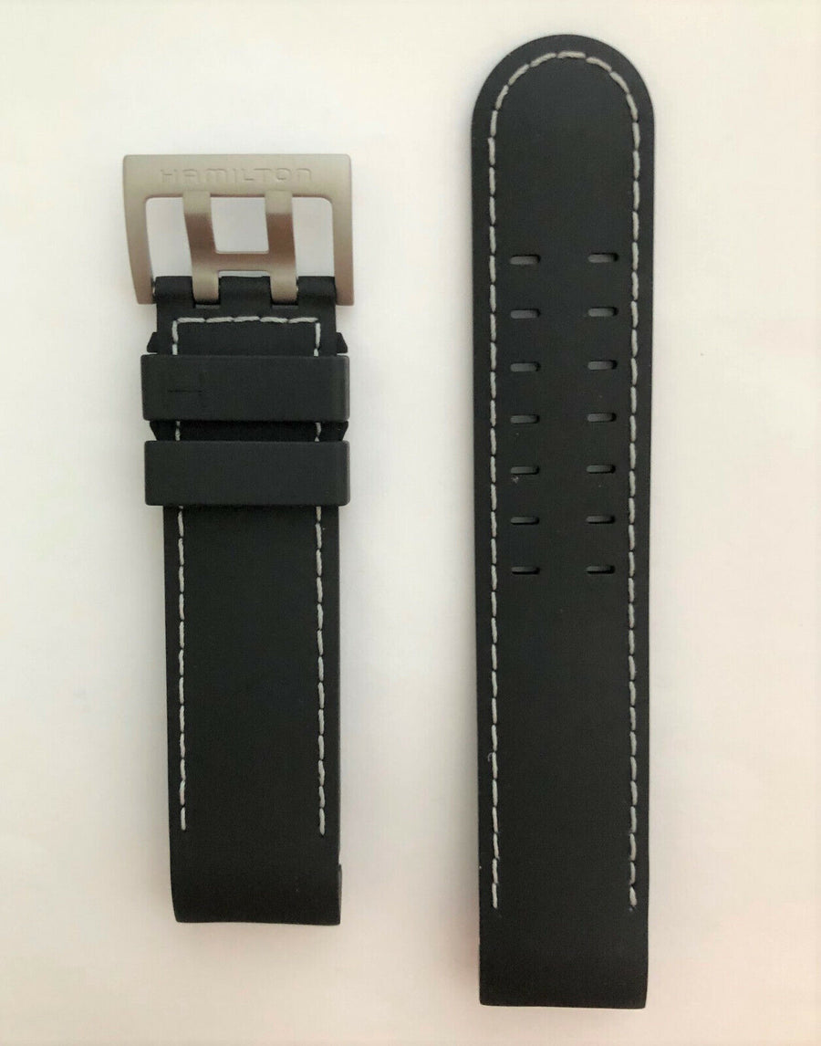 Hamilton Khaki Frogman H600777100 22mm Black Rubber Strap - WATCHBAND EXPERT