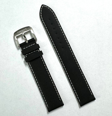Tissot Quickster 19mm (Longer Size) Black Leather Band Strap - WATCHBAND EXPERT