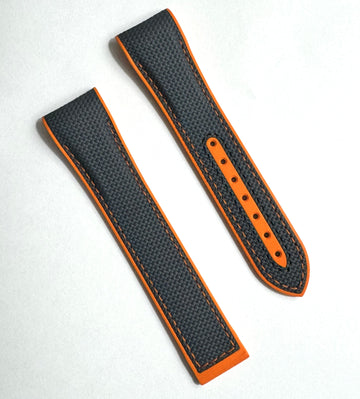 Copy of Omega Seamaster 21mm Gray / Orange Rubber Watch Band - WATCHBAND EXPERT