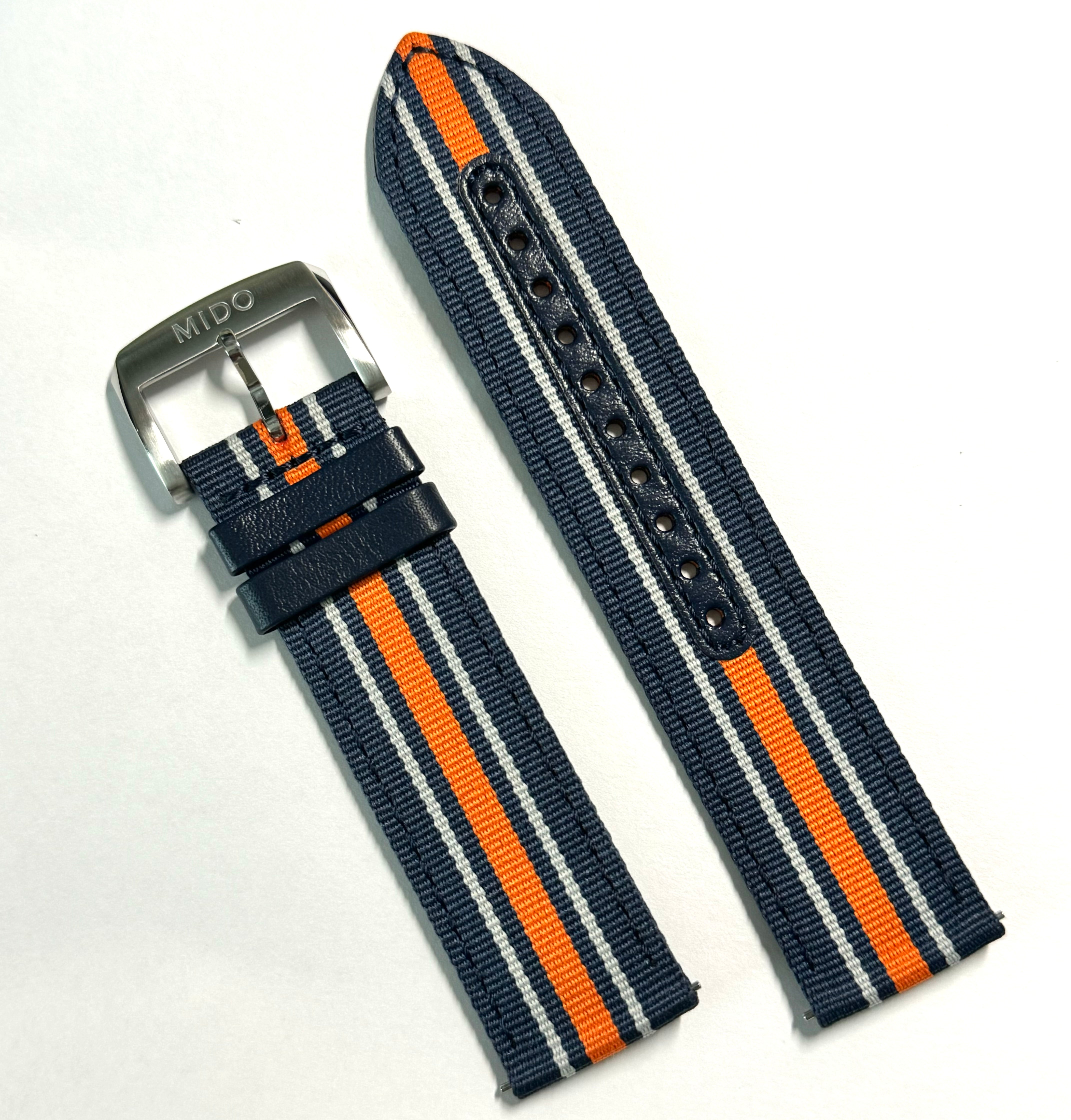 MIDO Ocean Star 22mm BLUE ORANGE Nylon Watch Band Strap