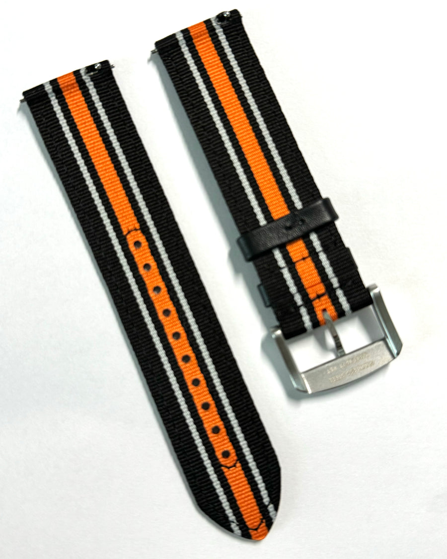 MIDO Ocean Star 22mm Black / Orange Nylon Watch Band Strap - WATCHBAND EXPERT