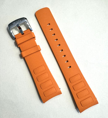 MIDO Multifort TV For CASE-BACK # M049526A Orange Rubber Band Strap - WATCHBAND EXPERT