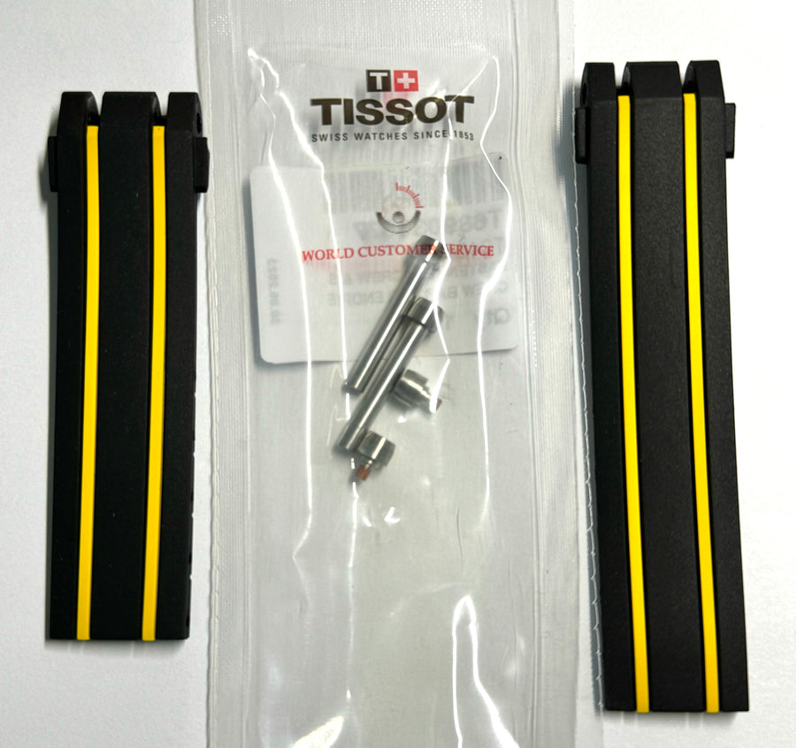 Tissot T-Race T092417A Black / Yellow Rubber Band Strap - WATCHBAND EXPERT