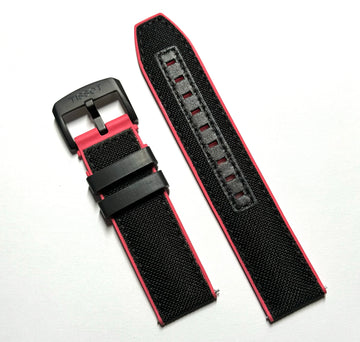 Tissot Super Sport 22mm Black / Pink Rubber Band Strap - WATCHBAND EXPERT