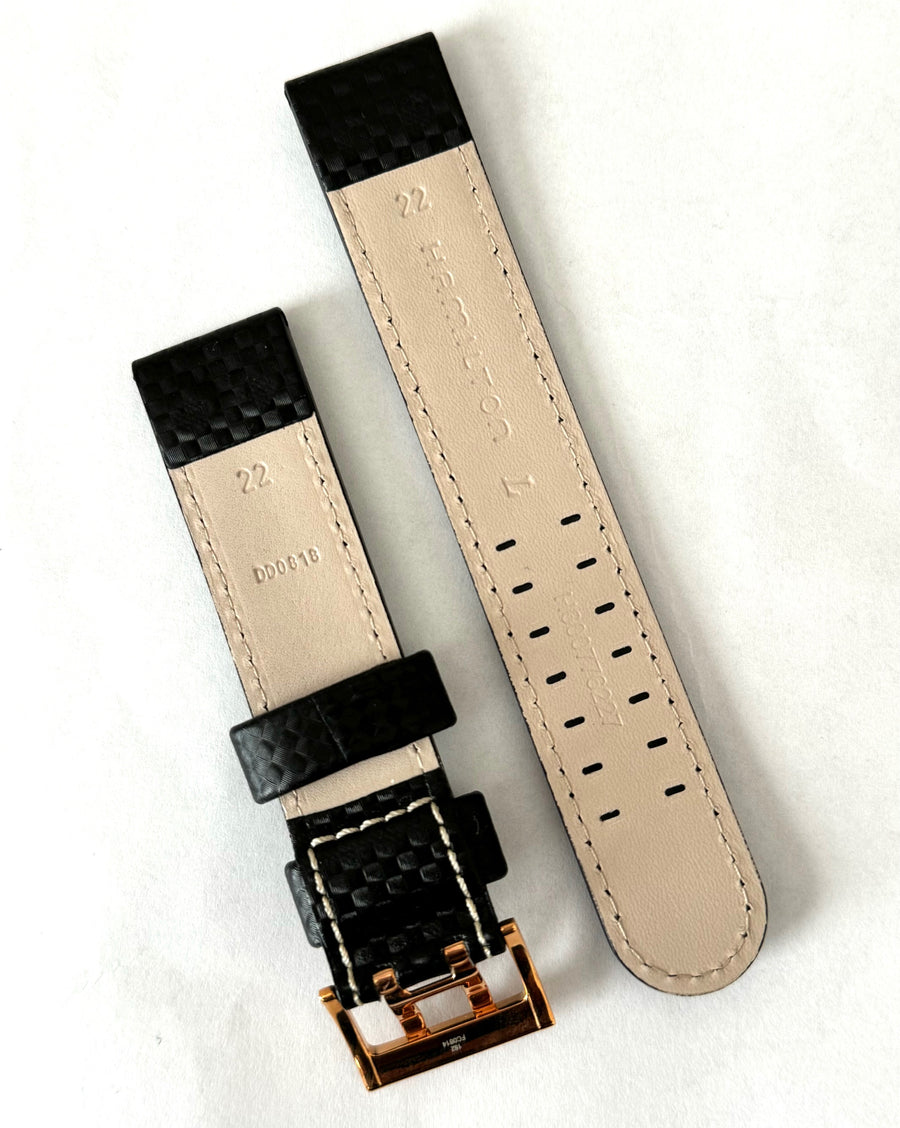 Hamilton X-Wind 22mm (Longer Size) Black Leather Band Strap - WATCHBAND EXPERT