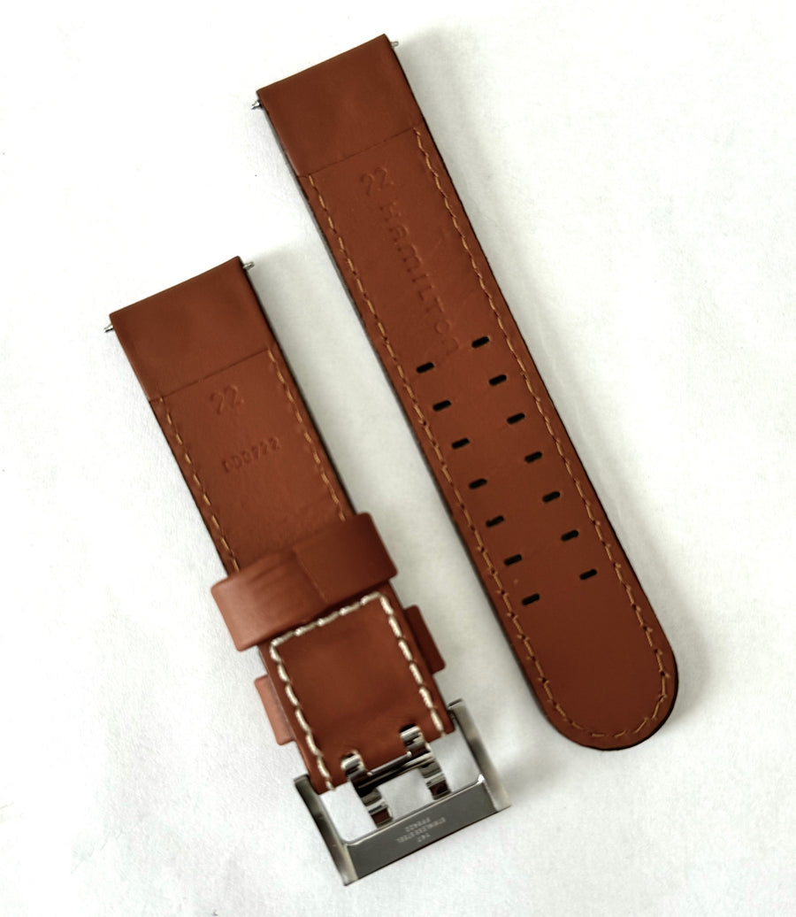 Hamilton X-Wind 22mm (Longer Size) Brown Leather Band Strap - WATCHBAND EXPERT