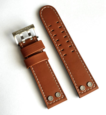 Hamilton BelowZero 24mm Brown Leather Band Strap H786160 - WATCHBAND EXPERT