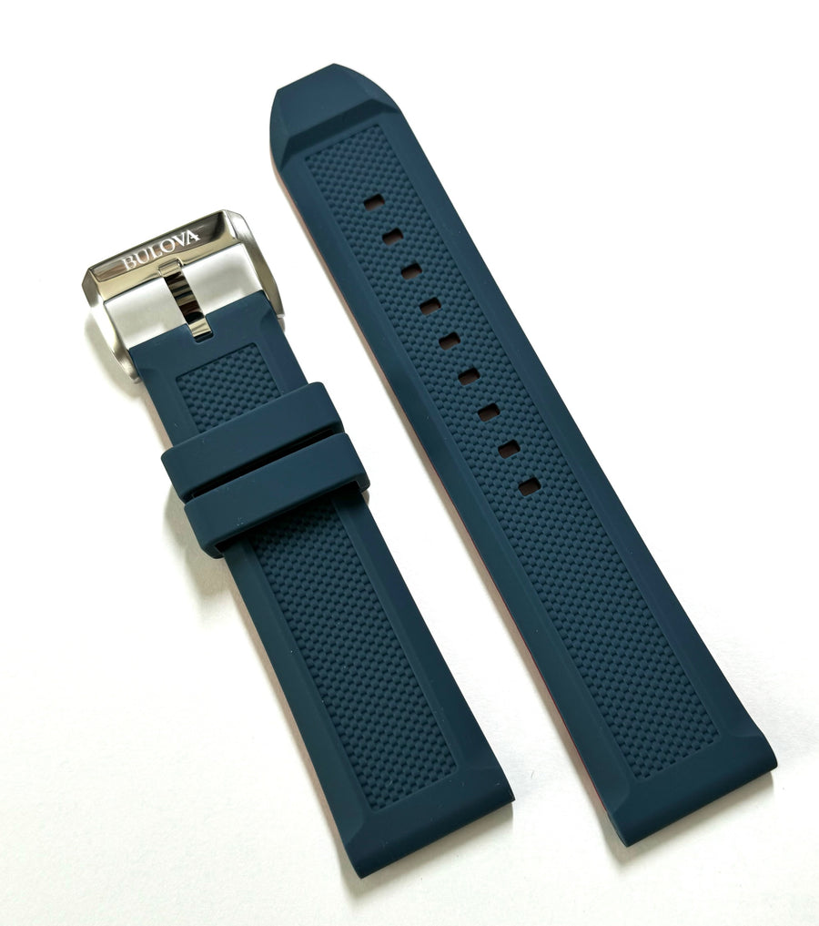 Bulova 24mm 98A225 Blue Rubber Band Strap