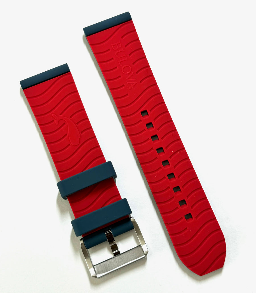 Bulova 24mm 98A225 Blue Rubber Band Strap