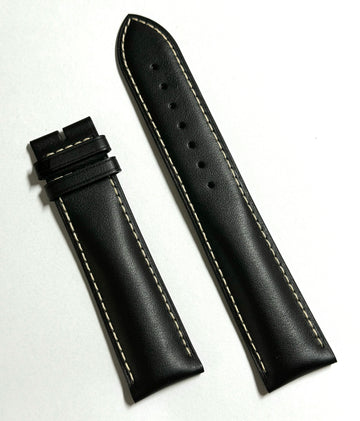 Longines 22mm ( Longer 125mm x 85mm ) Black Leather Band Strap