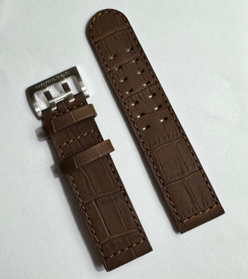Hamilton Converter 22mm Brown Leather Watch Band Strap