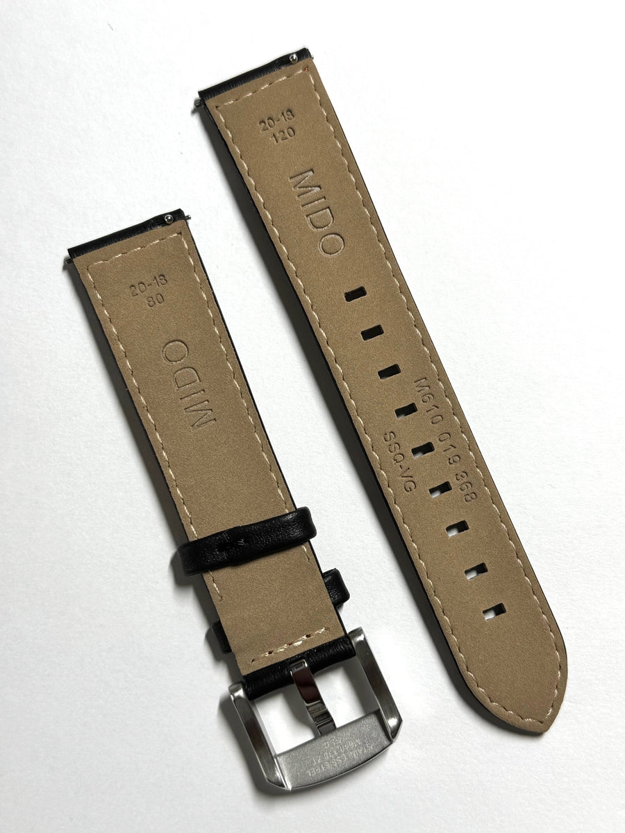 MIDO Ocean Star 20mm ORANGE / BLACK Fabric Leather Band Strap