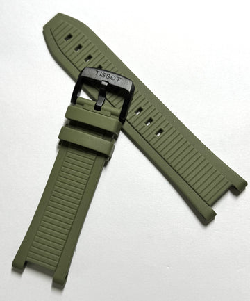 Tissot T-Race T141417B GREEN Rubber Band Strap with Black Buckle
