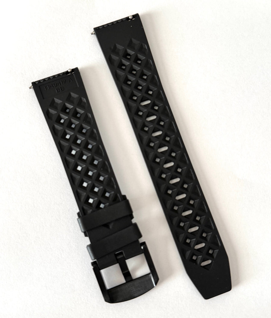 Tissot Seastar 20mm Black Rubber Watch Band Strap