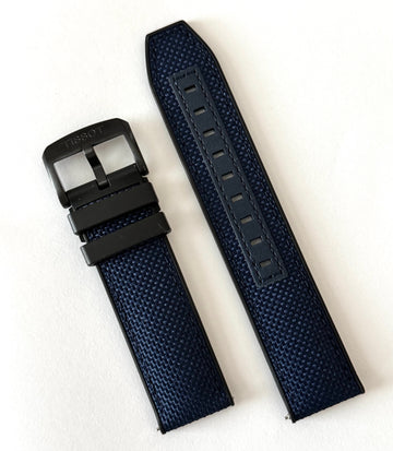 TISSOT 22MM BLUE RUBBER BAND WITH BLACK BUCKLE