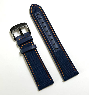 MIDO Multifort TV 22mm Blue with Orange Synthetic Band Strap