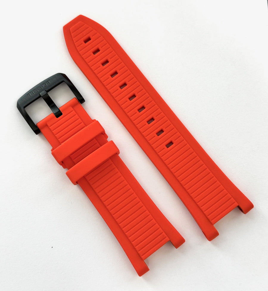 Tissot T-Race T141417 ORANGE Rubber Band Strap with Black Buckle