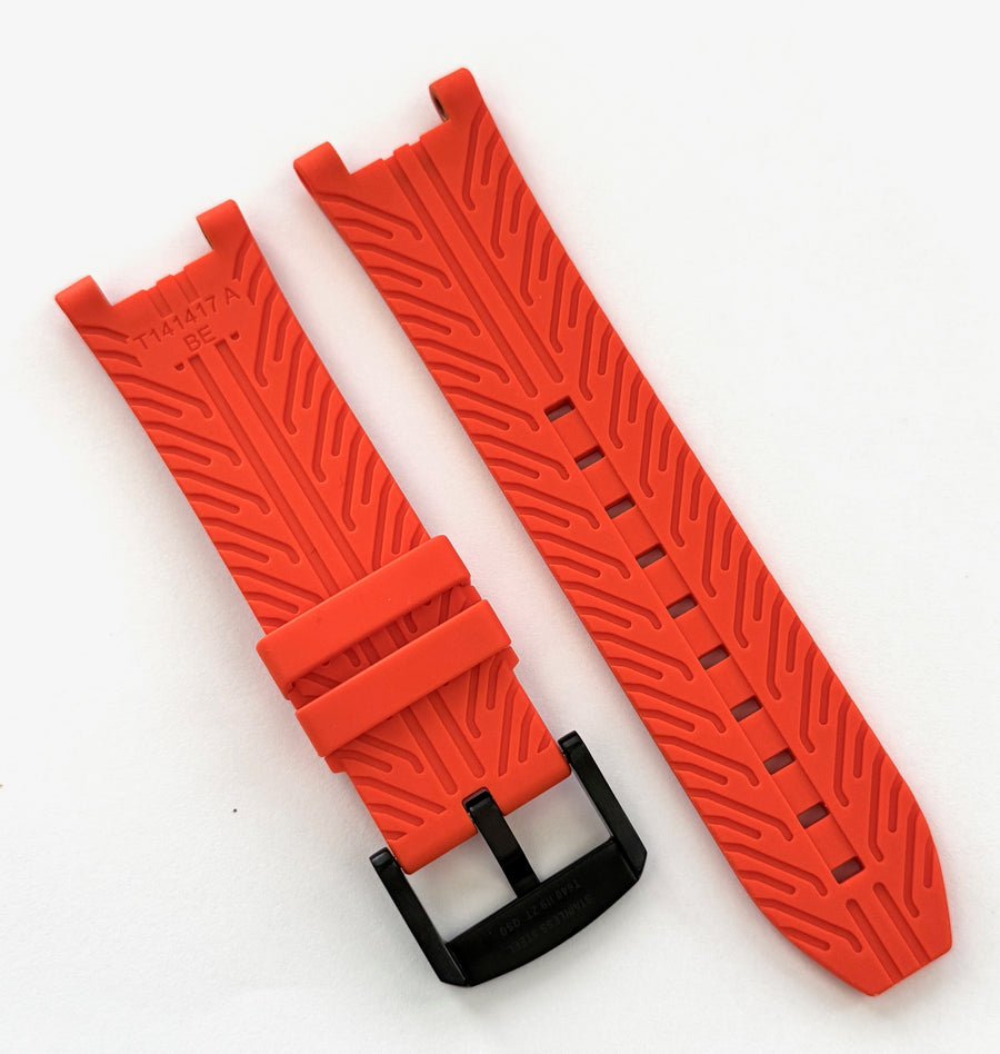 Tissot T-Race T141417 ORANGE Rubber Band Strap with Black Buckle