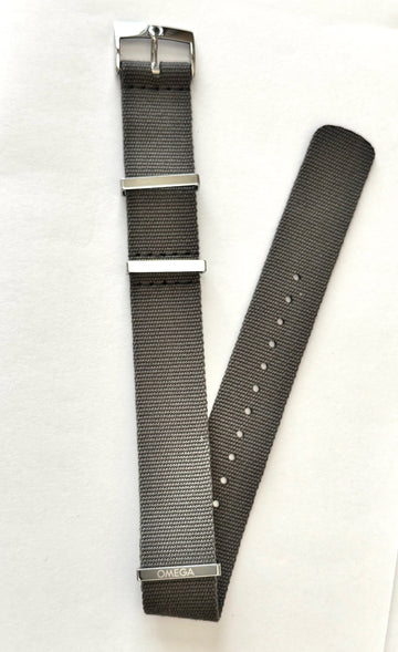 Omega 20mm Gray / Grey Nylon Watch Band Strap