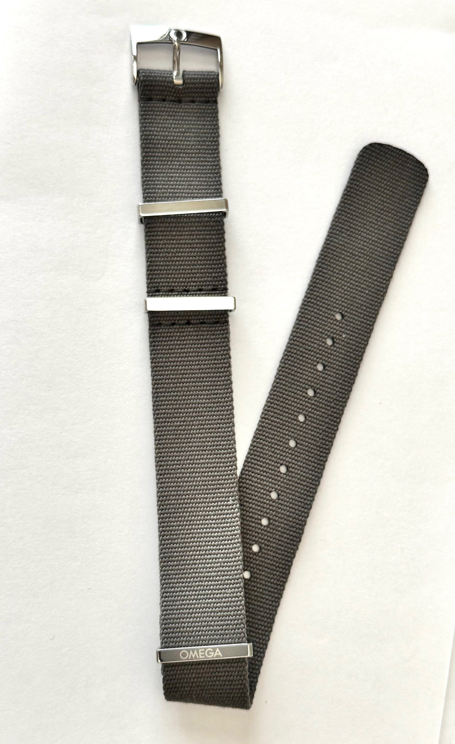 Omega 20mm Gray / Grey Nylon Watch Band Strap