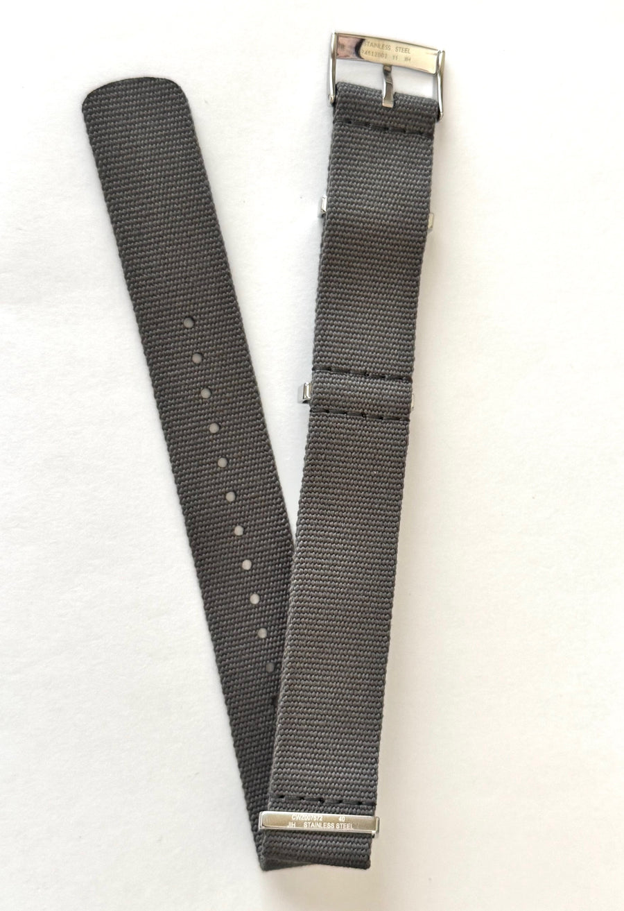 Omega 20mm Gray / Grey Nylon Watch Band Strap