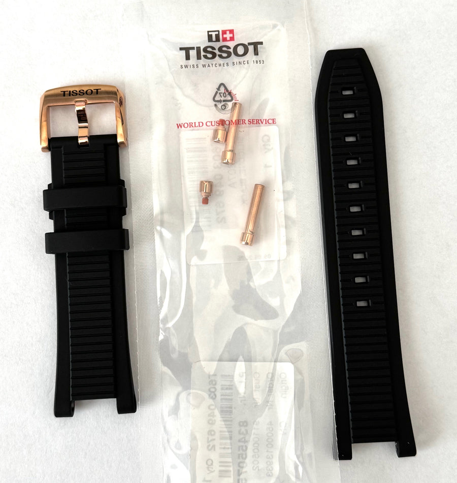 Tissot T-Race For Case-Back # T141807 A BLACK Rubber Band Strap