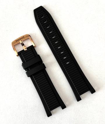 Tissot T-Race For Case-Back # T141807 A BLACK Rubber Band Strap