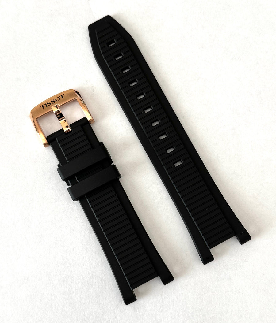 Tissot T-Race For Case-Back # T141807 A BLACK Rubber Band Strap
