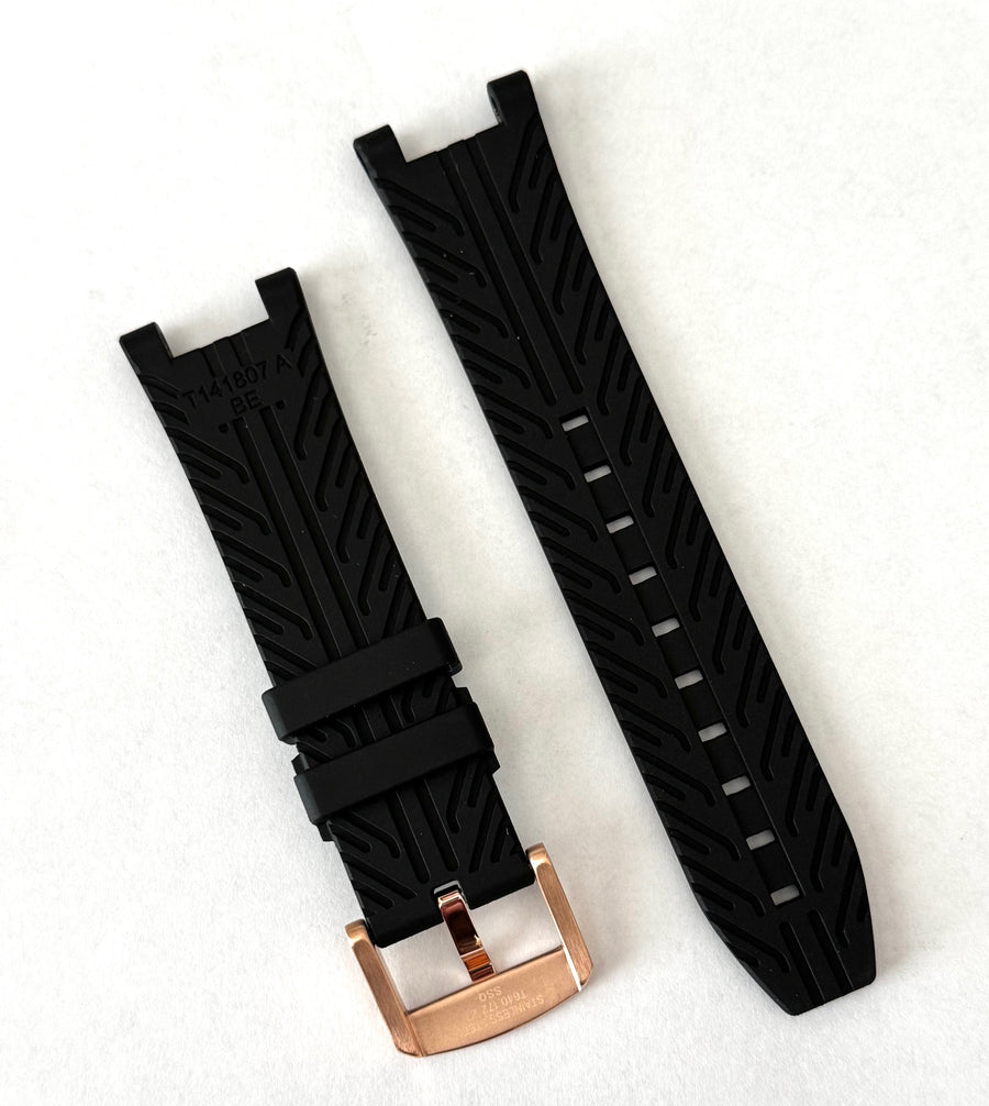 Tissot T-Race For Case-Back # T141807 A BLACK Rubber Band Strap