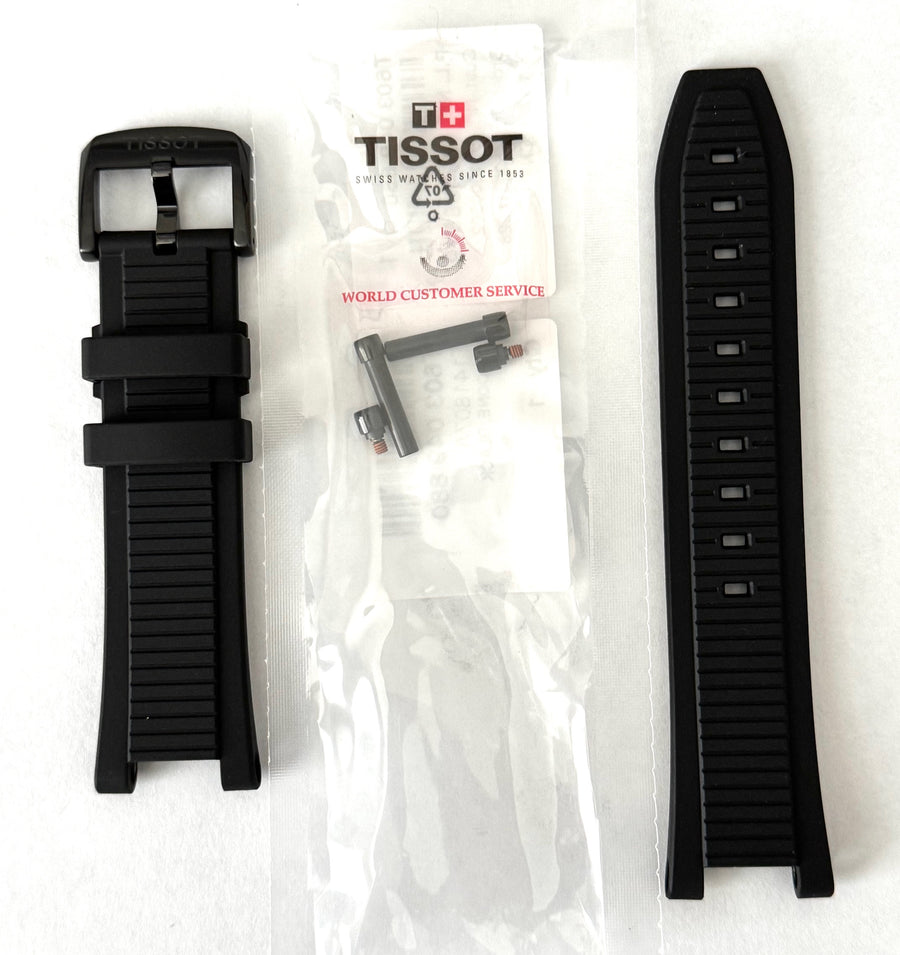 Tissot T-Race For Case-Back # T141807 A BLACK Rubber Band Strap