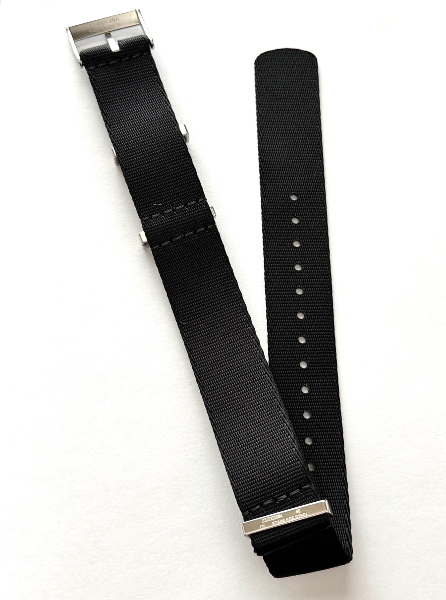 Omega 20mm BLACK Nylon Watch Band Strap
