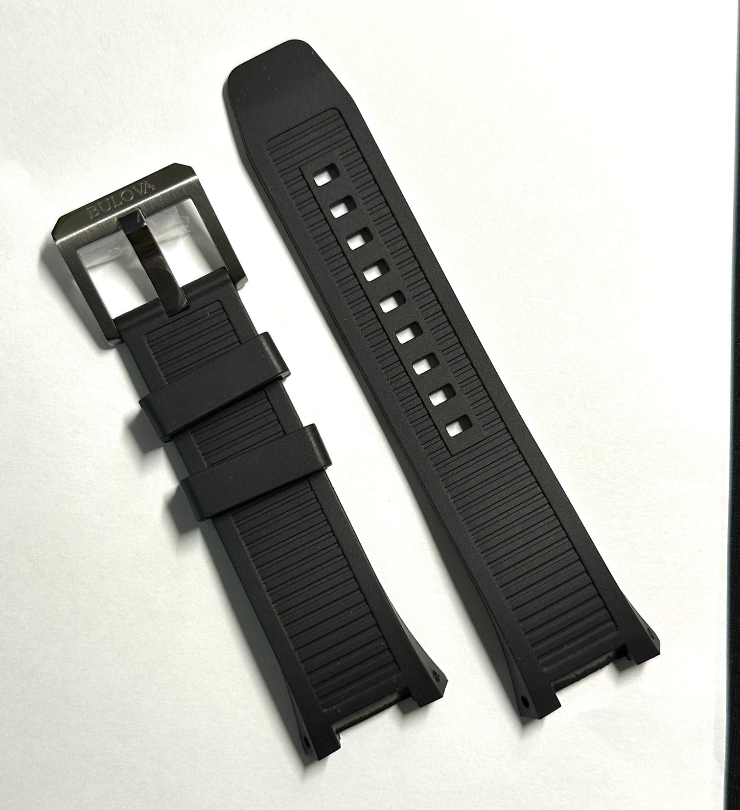 Bulova Series X Model: 98B358 Black Rubber Watch Band Strap