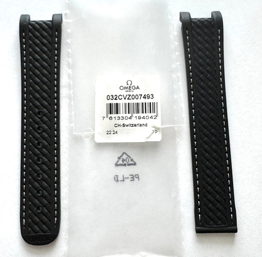 Omega 20mm For Seamaster Aqua Terra 41mm BLACK Rubber Band Strap