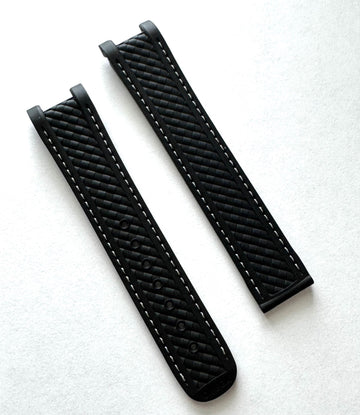 Omega 20mm For Seamaster Aqua Terra 41mm BLACK Rubber Band Strap