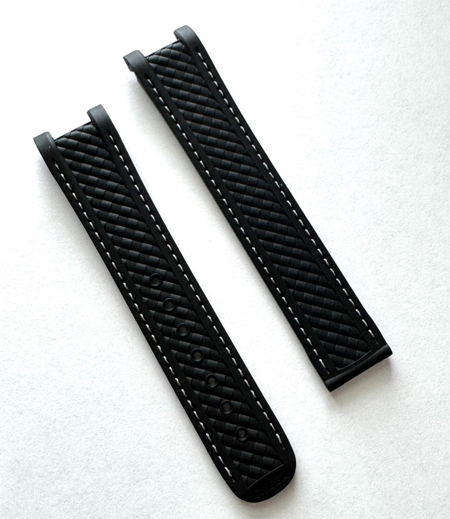 Omega 20mm For Seamaster Aqua Terra 41mm BLACK Rubber Band Strap