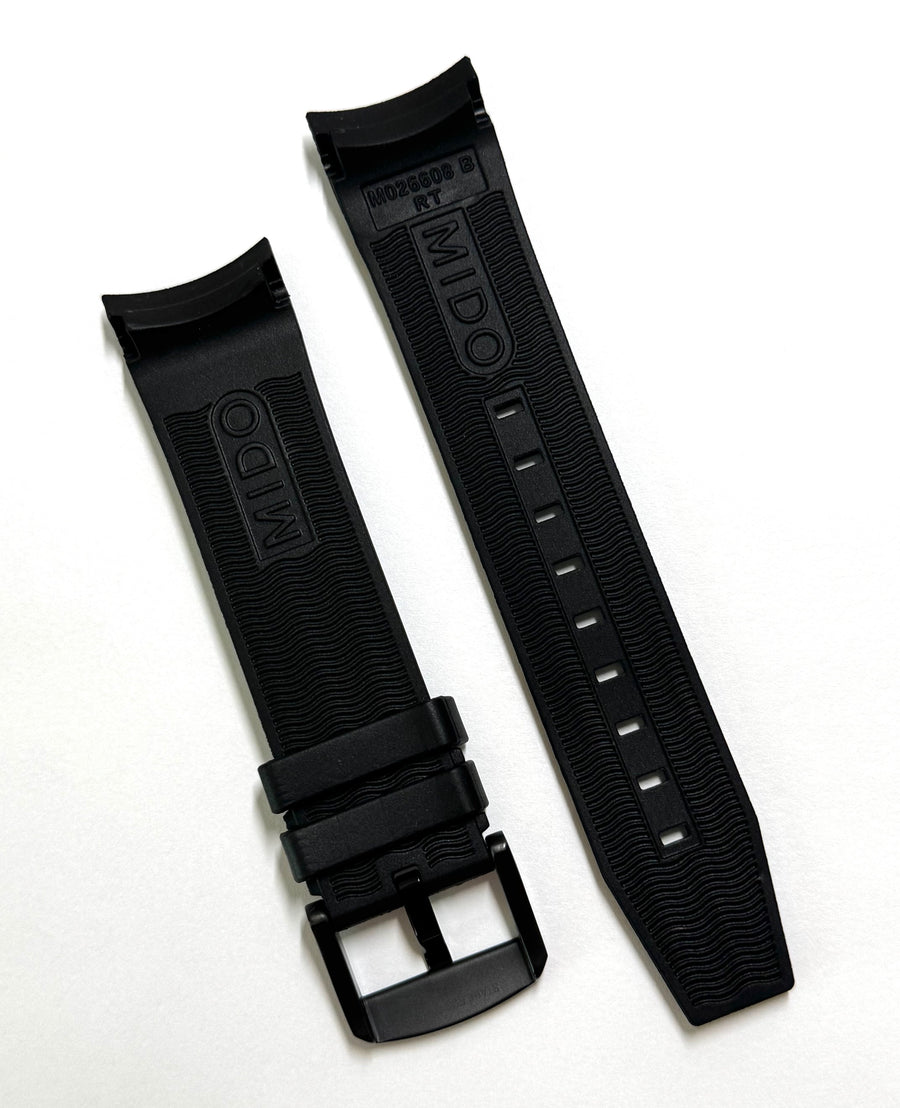 MIDO Ocean Star For Case-Back # M026608B Black Rubber Band Strap