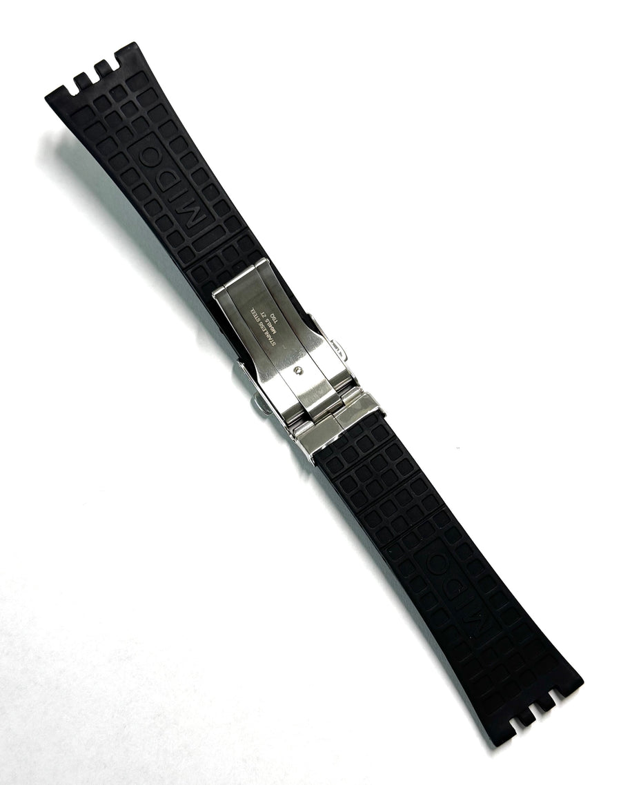 Mido All Dial 8340 / 8360 / 8370 Black Rubber Band Strap