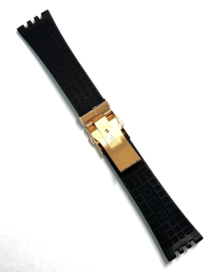 Mido All Dial 8340 / 8360 / 8370 Black Rubber Watch Band
