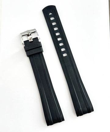 Omega Seamaster 21mm (Longer) Black Rubber Band Strap with Buckle