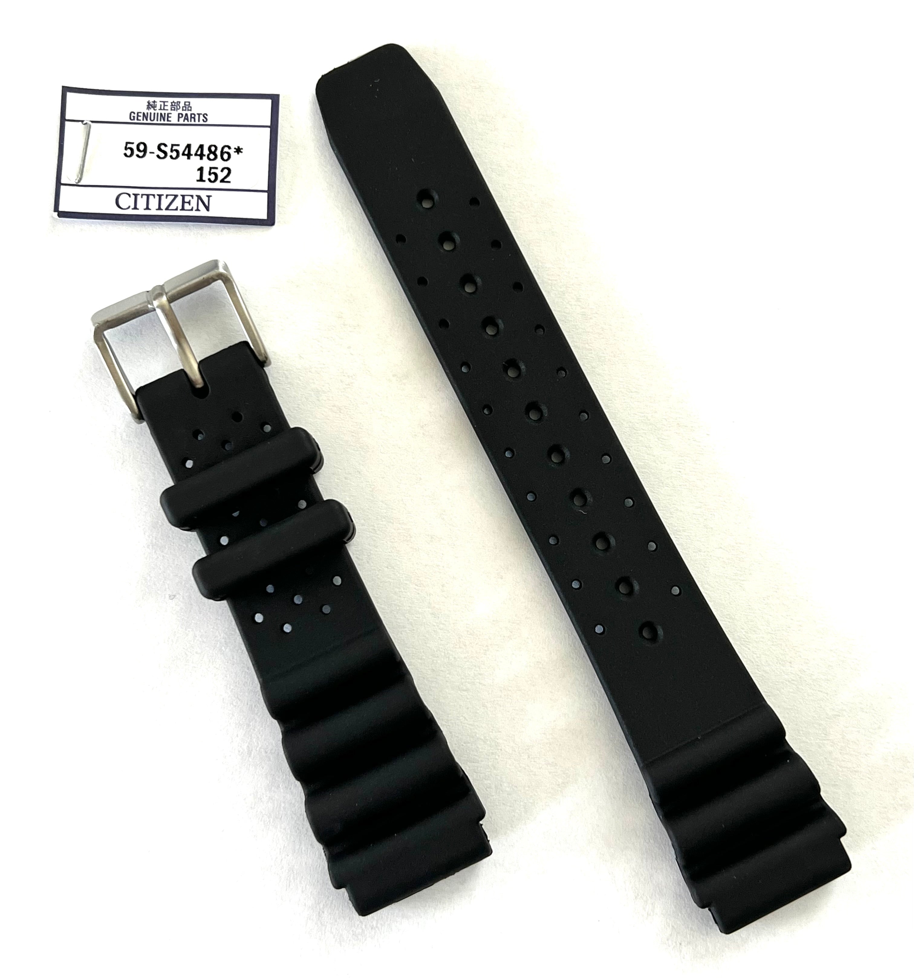 Citizen black rubber watch band strap for case back E168-S126703