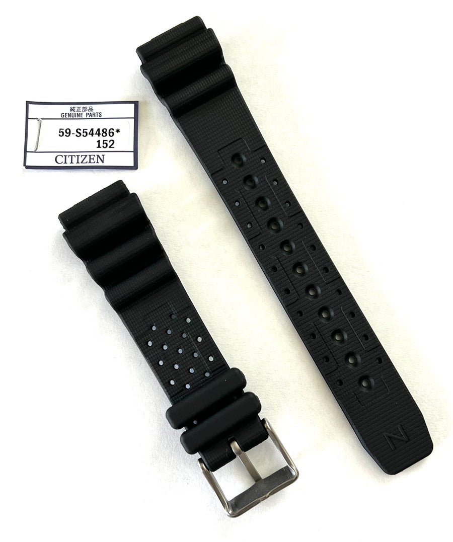 Citizen black rubber watch band strap for case back E168-S126703