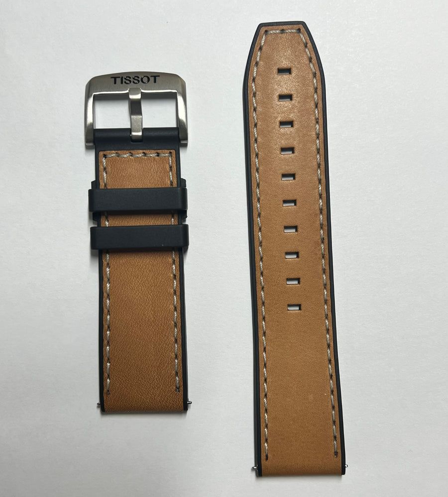 Tissot T-Touch Connect T121420A Brown Rubber Watch Band Strap - WATCHBAND EXPERT