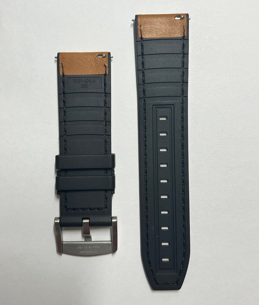 Tissot T-Touch Connect T121420A Brown Rubber Watch Band Strap - WATCHBAND EXPERT