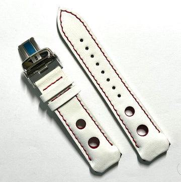 Tissot T Touch Danica Patrick white leather band strap - WATCHBAND EXPERT