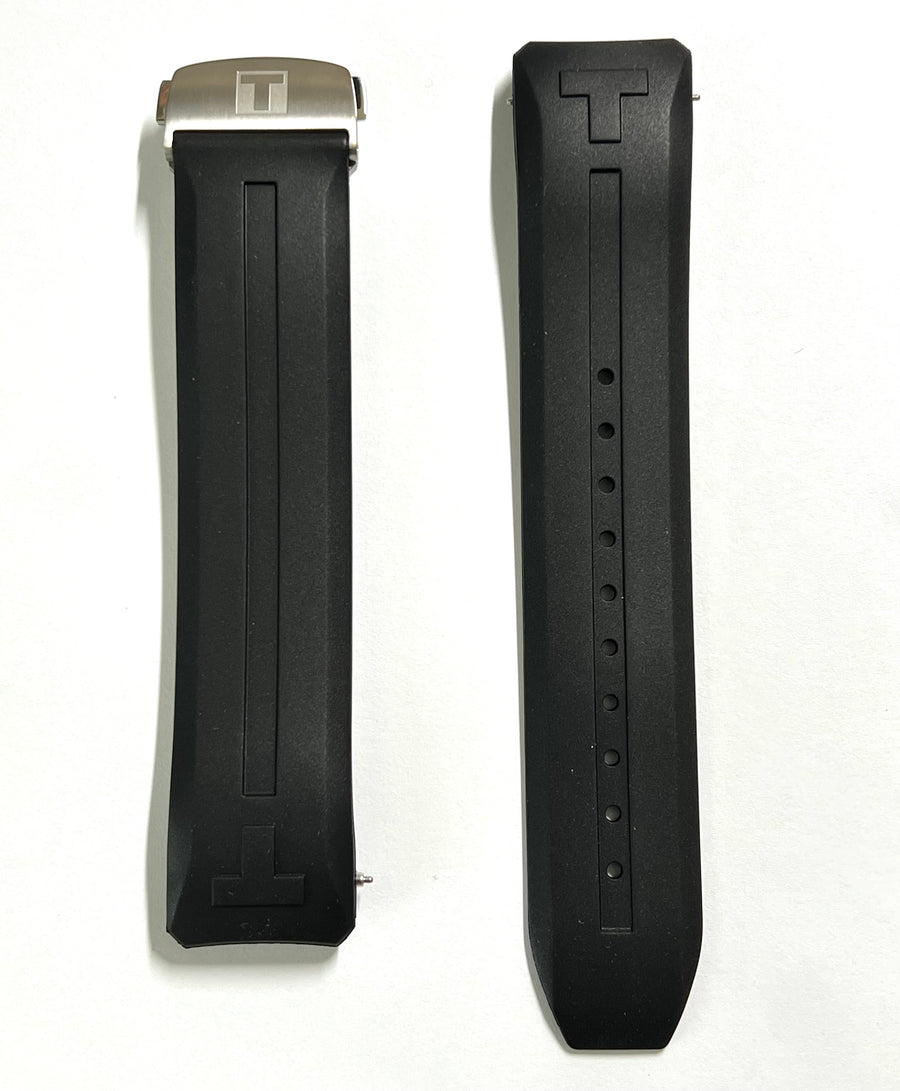 Tissot T-Touch Connect T121420A black rubber band strap - WATCHBAND EXPERT