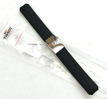 Tissot T-Touch Z252/352 black rubber band strap with clasp - WATCHBAND EXPERT