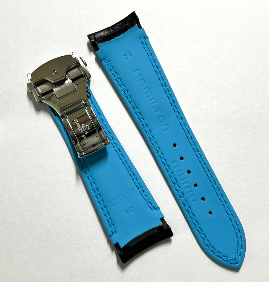 Hamilton Face 2 Face II H32856705 Black Leather Watch Band Strap - WATCHBAND EXPERT