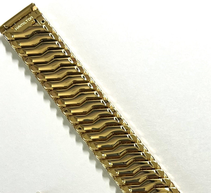 Hamilton Ventura For Case-Back # H893010 Stretchable Gold Bracelet - WATCHBAND EXPERT